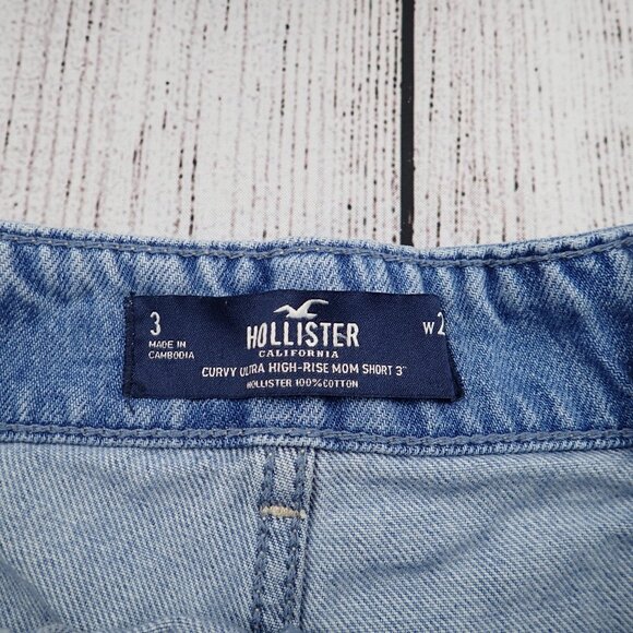 HOLLISTER Size 3 / 26 Mom Shorts Curvy Ultra High Rise Paper Bag - Picture 2 of 8